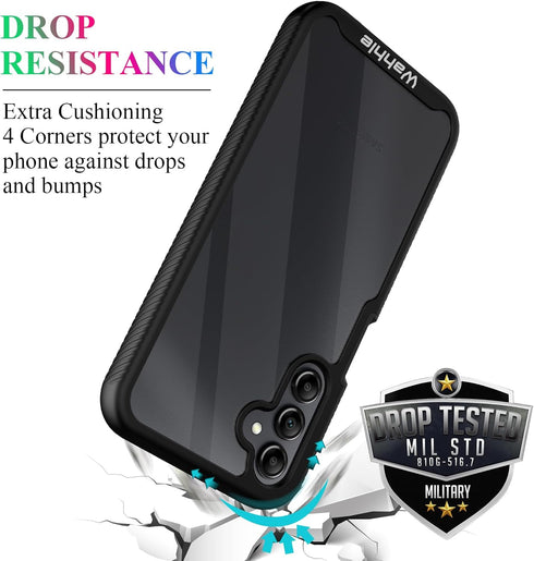 wahhle Samsung Galaxy A15 5G Case, Built in Screen Protector Full Body Shockproof Slim Fit Bumper Protective Phone Cover for Samsung A15 4G/5G Men...