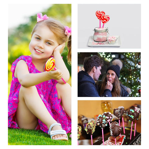 BEFORYOU 6 Inch Cake Pop Sticks Set Pack of 300, Each of 100 Pieces Parcel Bags, Colorful Treat Sticks, Colorful Metallic Wire for Lollipops Candi...