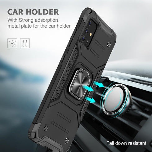 for Samsung Galaxy A51 Case Military Grade Built-in Kickstand Case Holder Armor Heavy Duty Shockproof Cover Protective for Galaxy A51 Phone Case (...