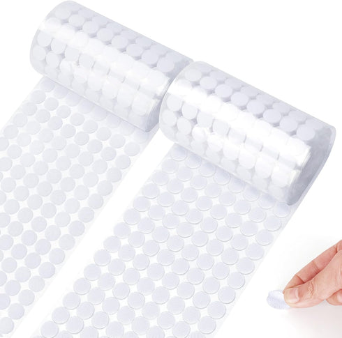 Self Adhesive Dots, 1480pcs(740 Pairs)0.47” Diameter Sticky Dots Sticky Back Hook Nylon, Loop Dots with Strong Waterproof Adhesive for Arts and Cr...