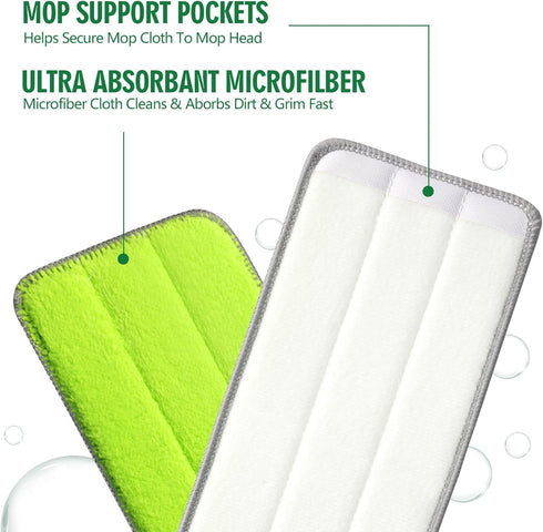 8-Pack Microfiber Mop Pads Compatible with Libman Rinse 'n Wring Mop and Bucket System, 13" x 5" Replacement Mop Heads, Reusable Washable Mop Refi...