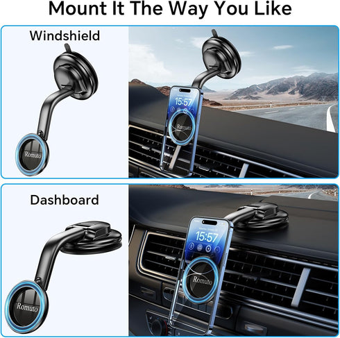 for MagSafe Car Mount?Strong Magnets?MagSafe Windshield Mount Magnetic Phone Holder for Car Dash Windshield Universal Hands Free Car Phone Holder ...