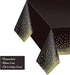 Gexolenu 4 Pack Black and Gold Plastic Tablecloth for Rectangle Tables(54" x 108"), Party Table Cover for Birthday, Table Cloths for Graduation, R...