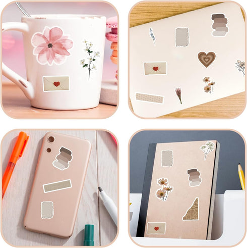 120Pcs Vintage Stickers, Waterproof Scrapbook Aesthetic Sticker, Daily Planner, Water Bottles, Handbook Junk Diary Stickers Teens Adults, Scrapboo...