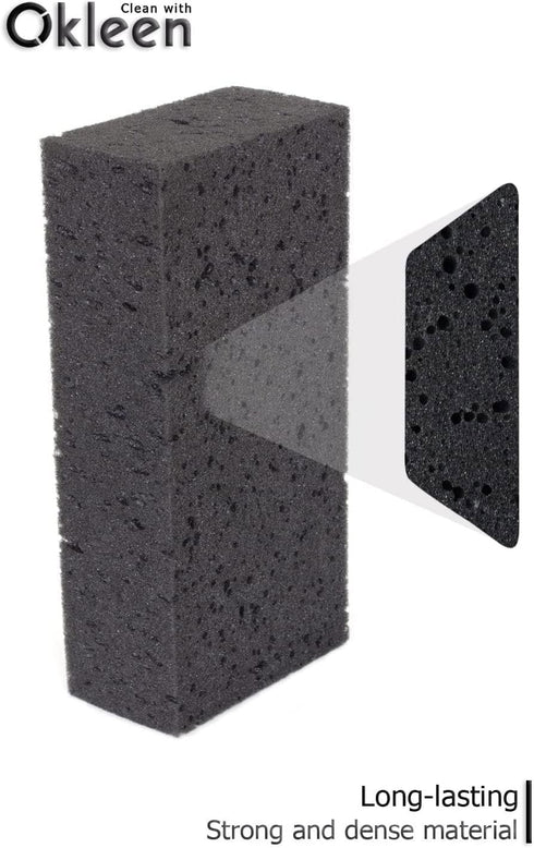Big Sponge. Made in Europe. 3 Pack, Black. 8.9x4.3x2.4 Inch Extra Large Odorless Commercial Sponge for All Purpose Cleaning...
