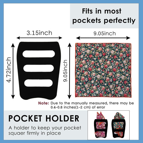 Mantieqingway Cotton Floral Handkerchiefs for Men 5 PCS Pocket Squares with 1 Holder, for Wedding Party Tuxedo Suit Jacket...