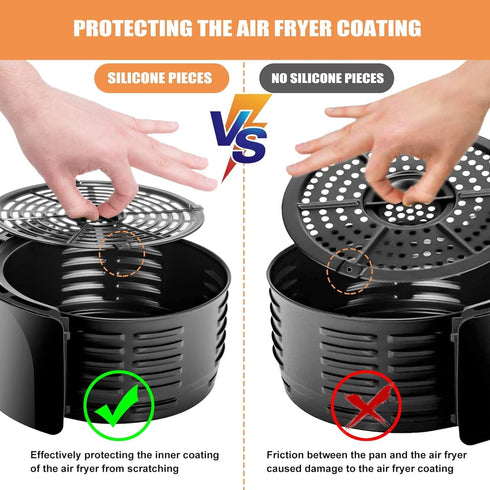 Rubber Bumpers for Air Fryer, 4 PCS Premium Rubber Feet, Silicone Pieces, Rubber Tips, Anti-scratch Protective Cover of Air Fryer Tray Replacement...