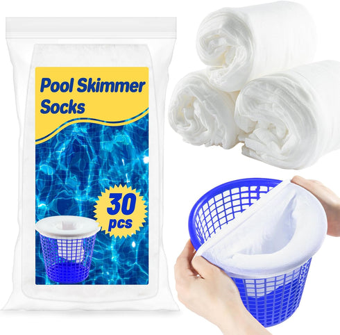 Sukh Pool Skimmer Socks Filte - 30PCS Pool Socks Skimmer Filter Socks Pool Skimmer Basket Sock Pool Filter Socks Pool Cleaning Filter Socks Cleans...