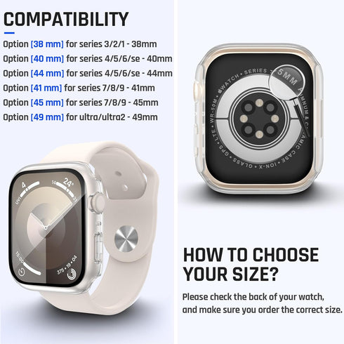 Goton Waterproof Case Designed for Apple Watch 38mm Series 3 2 1 with Tempered Glass Screen Protector, iWatch Full Protective Hard PC Bumper Case ...