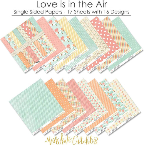 Pattern Paper Pack - Love is in the Air - Scrapbook Premium Specialty Paper Single-Sided 12"x12" Collection Includes 16 Sheets - by Miss Kate Cutt...