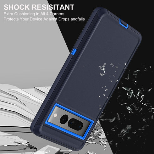 for Google Pixel 7 Pro Case, Military Grade Heavy Duty Shockproof/Drop Proof/Dust Proof Case with 2Pcs Self Healing Flexible TPU Screen Protector ...