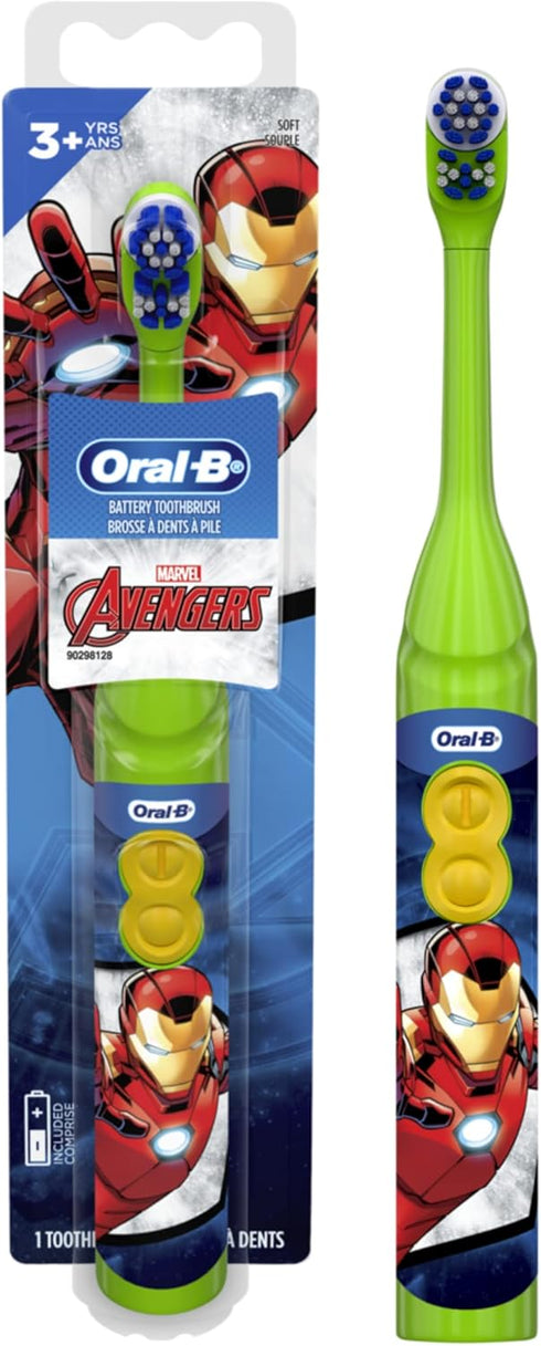 Oral-B Kid's Battery Toothbrush Featuring Marvel's Avengers, Soft Bristles, for Kids 3+ (Character May Vary)...