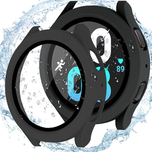 NINKI Compatible Waterproof Samsung Galaxy Watch 5 40MM Case with Screen Protector Black,Waterproof Dustproof Shockproof Protective Case for Galax...