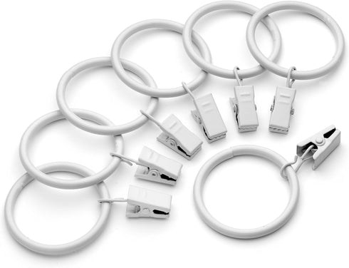 Iron Metal Curtain Clip Rings 1 1/2 Inch Interior Diameter (20, White)...