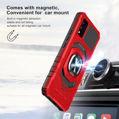 Ailiber for TCL 30T (T603DL) Phone Case, TCL 30 T Case with Screen Protector, Ring Kickstand for Magnetic Car Mount, Military Grade, Heavy Duty Sh...