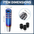 Cylinder Shift Knob, 13cm Universal for Automatic and Manual Vehicle Gear Shifter Knob with 3 Adapter Aluminum Alloy Burnt Blue, 1 Set...