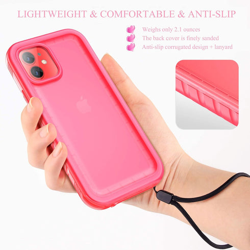 Cozycase Compatible with iPhone 12 Waterproof Case/iPhone 12 Pro Waterproof Case - Full Body Rugged Dustproof Shockproof Case with Built-in Screen...