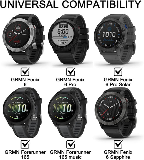Orzero (3 Pack) Screen Protector Compatible for Garmin Fenix 6/6 Sapphire / 6 Pro / 6 Pro Solar/Forerunner 165/165 music Tempered Glass 2.5D Arc E...