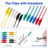12PCS Alligator Clips Electrical, 6 Clolors Premium Test Leads Set, 22AWG Flexible Copper Wire for Test Probes, 21.5 Inches Jumping Wires are Sold...