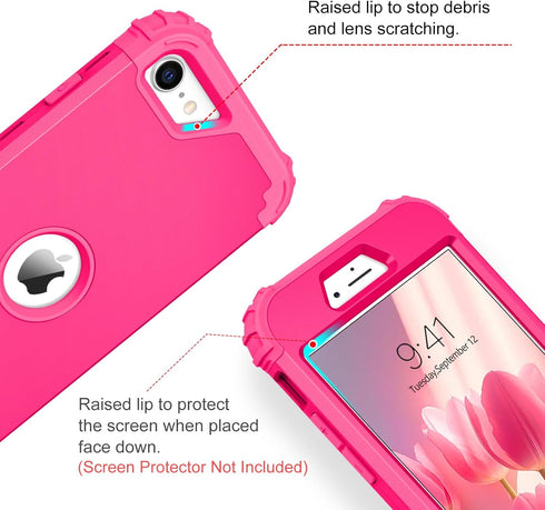 BENTOBEN for iPhone SE 2022 Case and iPhone SE 2020 Case, Heavy Duty 3 in 1 Full Body Rugged Shockproof Hybrid Hard PC Soft Rubber Girls Women Boy...