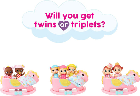 Baby Born Surprise Mini Babies Series 5 2.25'' - Unwrap Surprise Twins or Triplets Collectible Baby Dolls with Soft Swaddle, Blanket, Rocking Hors...