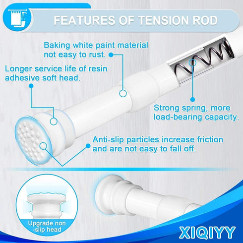 Small Tension Rods 16 to 28 inch ,Adjustable Shower Spring Tension Rod Short for Windows,Closet,Curtain,Doorway,Upgrade Diameter 1 inch,White...