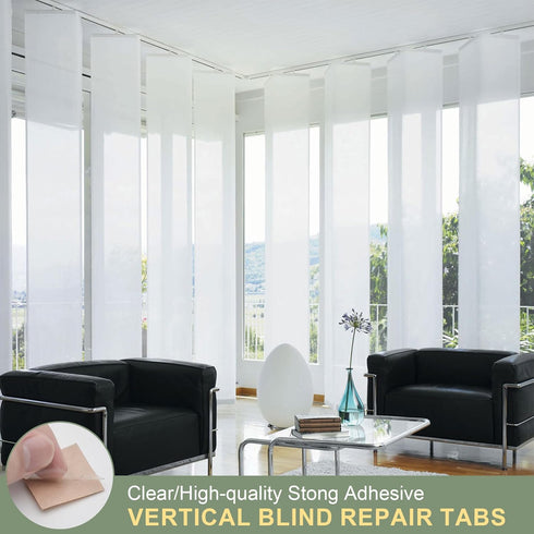 60 Pcs Vertical Blind Repair Tabs, Clear Vertical Blinds Replacement Parts Fixers Kit, Vertical Blinds Replacement Slats...