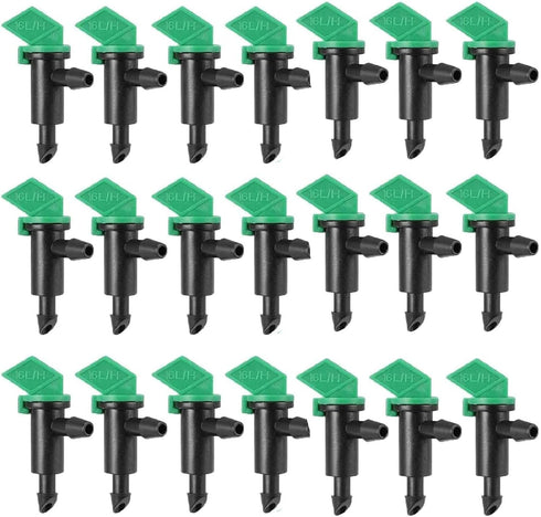 Drip Emitter, Garden Flag Irrigation Drippers 4 GPH, 16L/H Water Sprinkler Emitters Head Connect 4-7mm Hose for Trees and Shrubs Watering 100PCS...