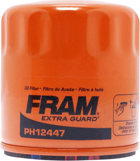 FRAM Extra Guard Spin-On Automotive Replacement Oil Filter, Designed for Conventional and Synthetic Oil Changes Lasting up to 10k Miles, PH12447 w...