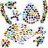Mixed Color Petal Glass Mosaic Tiles, Water Drop Stained Mosaic Glass Pieces with Round Flat Glass Gems for Crafts...