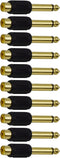 CESS 6.35mm 1/4 Inch TS Plug to RCA Female Jack Audio Adapter, Gold Plated (10 Pack)...