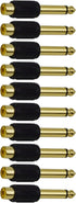 CESS 6.35mm 1/4 Inch TS Plug to RCA Female Jack Audio Adapter, Gold Plated (10 Pack)...