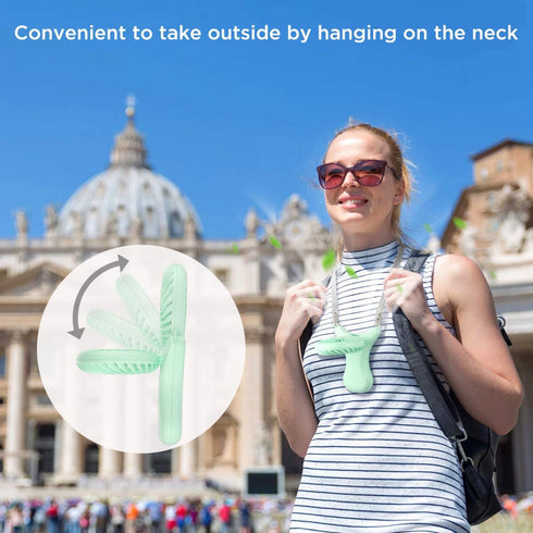 OUTXE Personal Necklace Mini Fan 3000mAh Hands-Free Portable Fan USB 3 Settings, Folding Electric Cooling Fan Handheld Fan...