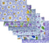 Light Purple Floral Fat Quarters Fabric Bundles,Pattern with Bees and Chamomile Daisy Flowers in Lavender Background, Quilting Fabric for DIY Hand...