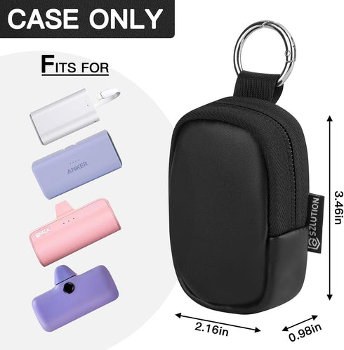 Travel Case Compatible with Anker 621 Nano Power Bank 5,000mAh Portable Charger, Small Leather Storage Case for iWALK Mini Portable Charger Ultra-...