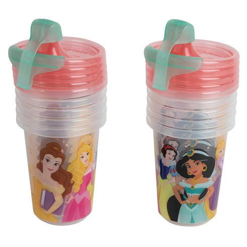 The First Years Take & Toss Disney Princess Sippy Cups - Reusable Toddlers Cups with Lids - Kids Party Pack with 2 Travel Caps - 10 Oz - 10 Count...