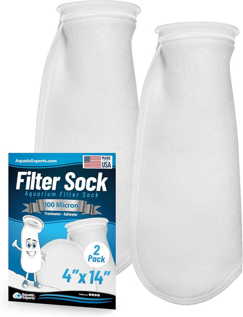 Aquatic Experts 4 inch Ring 100 Micron Felt Filter Sock - Filter Socks for Saltwater Aquarium, Sump Filter Sock, Freshwater Aquarium Socks, Reef F...