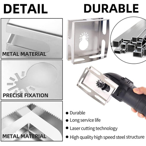 2 pcs One Step in Place Stainless Steel Square Slot Cutter for Electrical Box Drywall Outlet Cutout Tool oscillating Square Blade for Drywall, Pla...