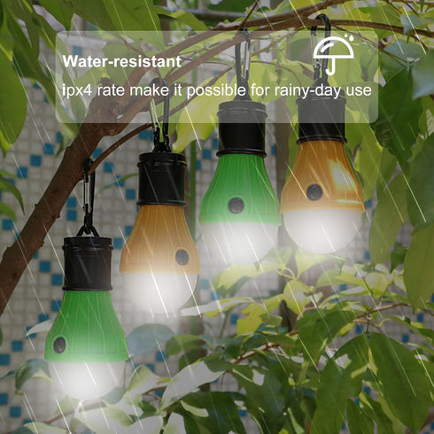 LED Camping Tent Lantern, Portable Outdoor Waterproof Emergency Light Bulb, Battery Powered with Clip Hook, Super Bright, for Hiking, Party?Campin...