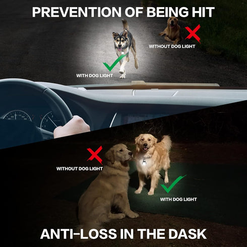 Dog Lights for Night Walking – 50LM Dog Collar Light, 3 Modes Rechargeable Dog Light, IP65 Waterproof Dog Walking Light, Dog Flashlight for Runnin...