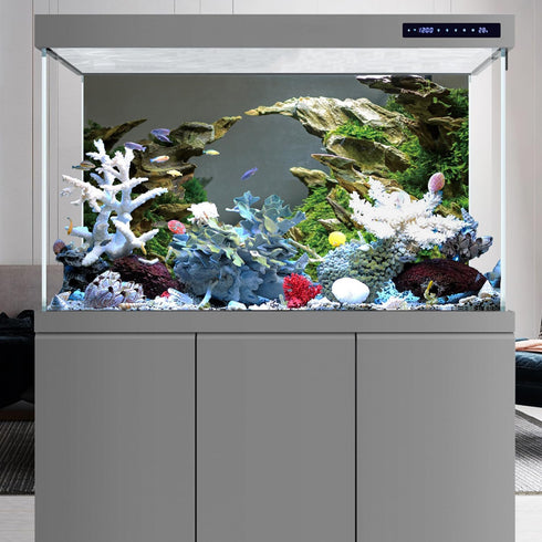 AWERT 24x16 inches Stone Aquarium Background Aquarium Background Aquatic Plant River Bed & Lake Fish Tank Background Vinyl Background...
