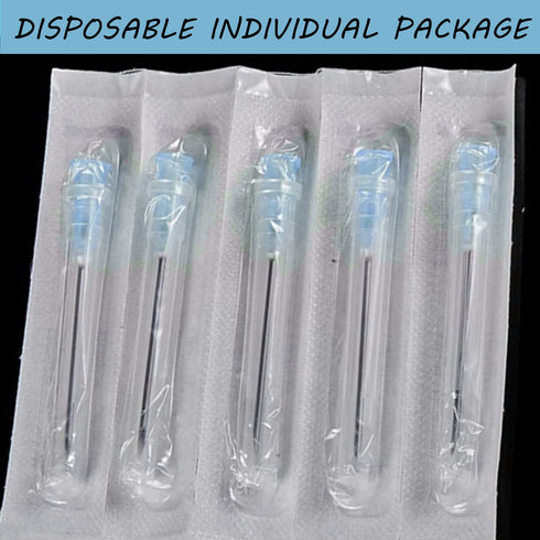 100 Pack 23Ga 1 Inch Stainless Steel Dispensing Lab Tools Accessories for Scientific Labs, Measuring and Refilling, Individually Wrapped...