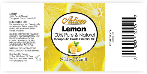 Artizen 2oz Oils - Lemon Essential Oil - 2 Fluid Ounces...