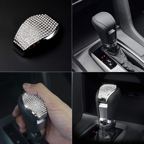 LECART Gear Shift Knob Cover Trim Bling Car Interior Decoration Accessories Crystal Auto Decors Compatible for Honda Civic EX EX-T LX Coup EX-T LX...
