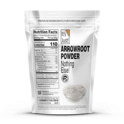 It's Just - Arrowroot Powder, 8oz, Natural Thickener, Gluten-Free, Dairy-Free, Non-GMO, Cornstarch Substitute...