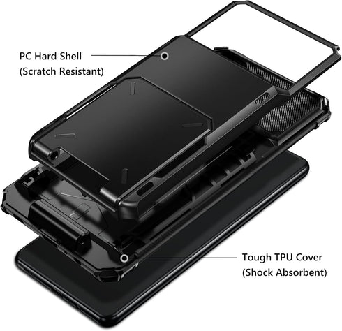 Vofolen for Galaxy A13 Case Wallet Cover 4-Card Credit Card Holder ID Slot Scratch Resistant Dual Layer Hybrid Protective Hard Shell Rugged TPU Bu...