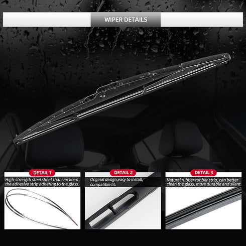 Replacement for Lincoln MKX 2007 2008 2009 2010 2011 2012 2013 2014 Rear Windshield Wiper Blade and Arm Assembly-Car Back window wiper Arm Blade C...