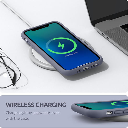 SURPHY Compatible with iPhone 11 Pro Case 5.8 inches, Thickened Liquid Silicone Phone Case (with Microfiber Lining) for 11 Pro 2019, Lavender Gray...