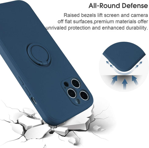 ABITKU Stand Case Compatible with iPhone 12 Pro, 360°Ring Holder (Support Magnetic Kickstand Car Mount) Microfiber Cloth Shockproof Protective for...