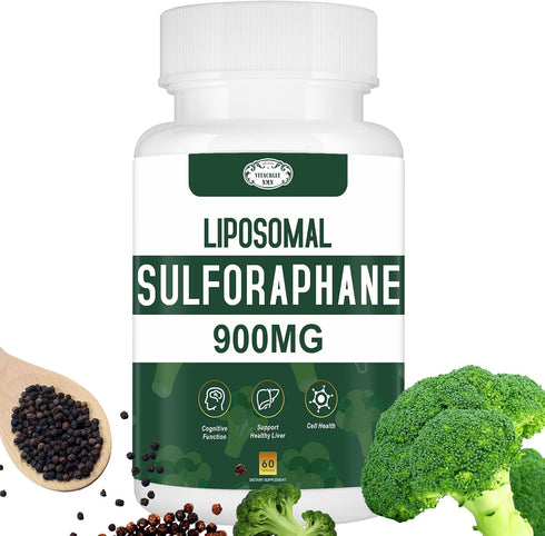900MG Liposomal Sulforaphane Supplement Broccoli Extract, Liver Supplement for Antioxidant, Digestion, Cellular Health 60 Capsules...